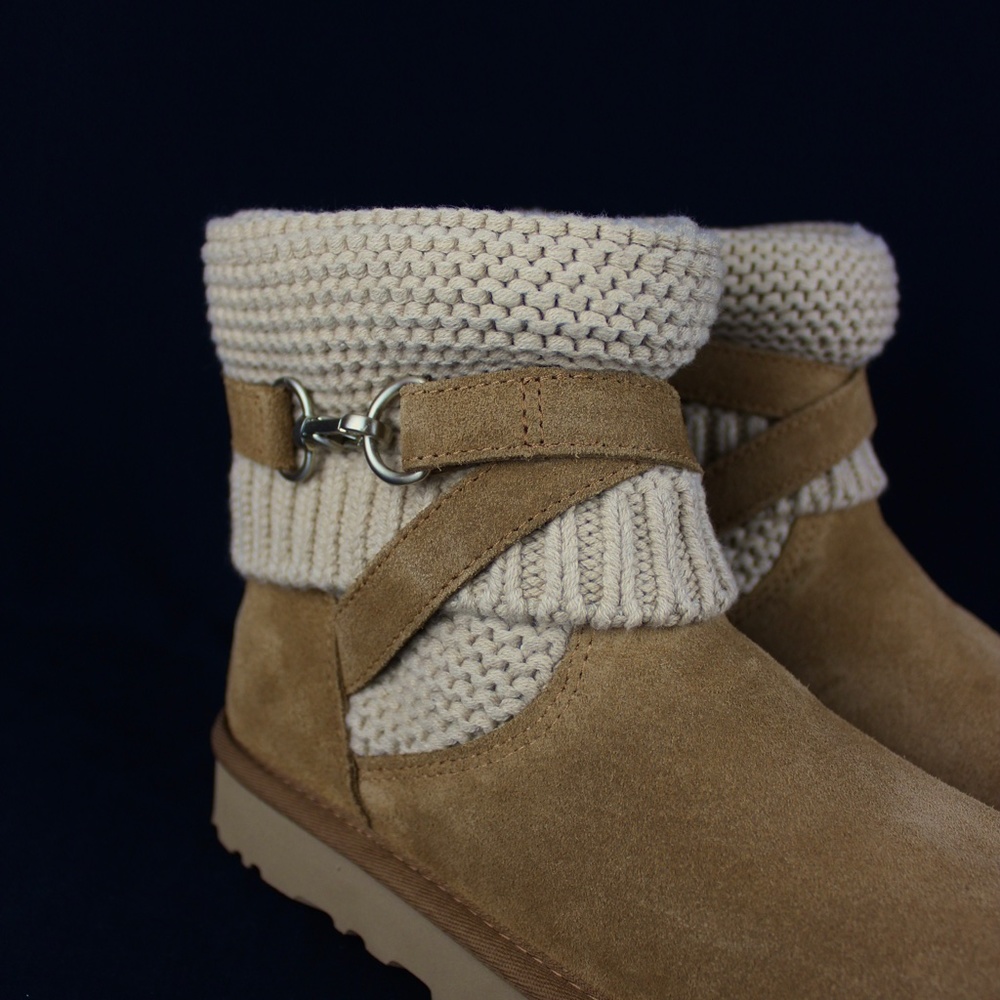 UGG AUSTRALIA 1098080 CHE Chestnut Purl Strap Boot - Picture 4 of 10